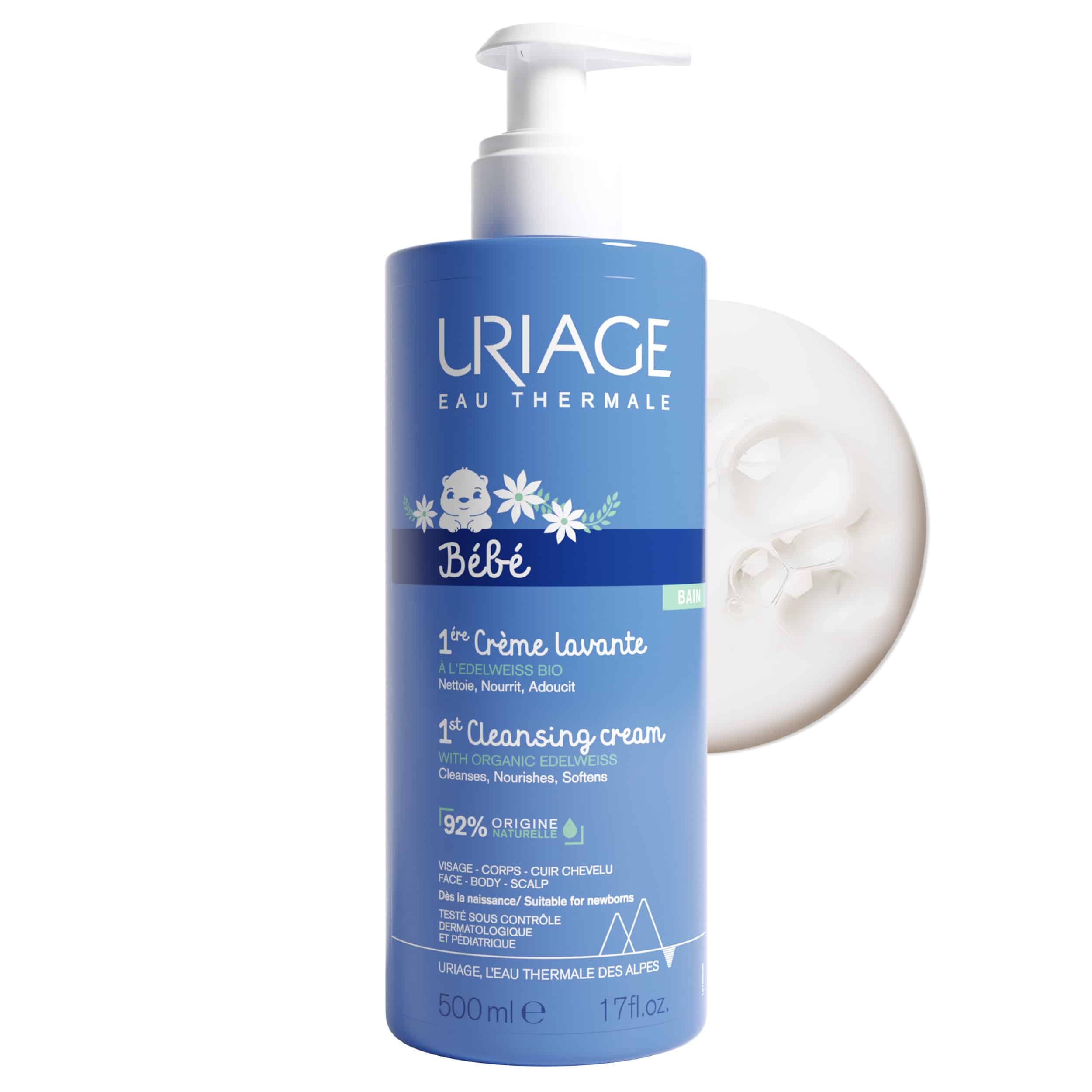URIAGE - BEBE 1ere Creme Lavante a l'edelweiss bio - 500ml